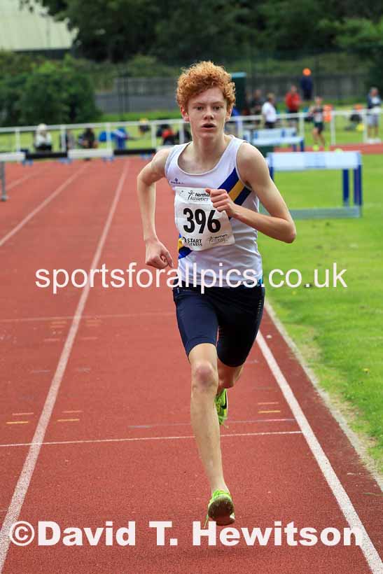 Mens under-17s 1500 metres steeplechase, 2023 Northern Under-13s, Under-15s and Under-17s, Middlesbrough.  Photo: David T. Hewitson/Sports for All Pics
